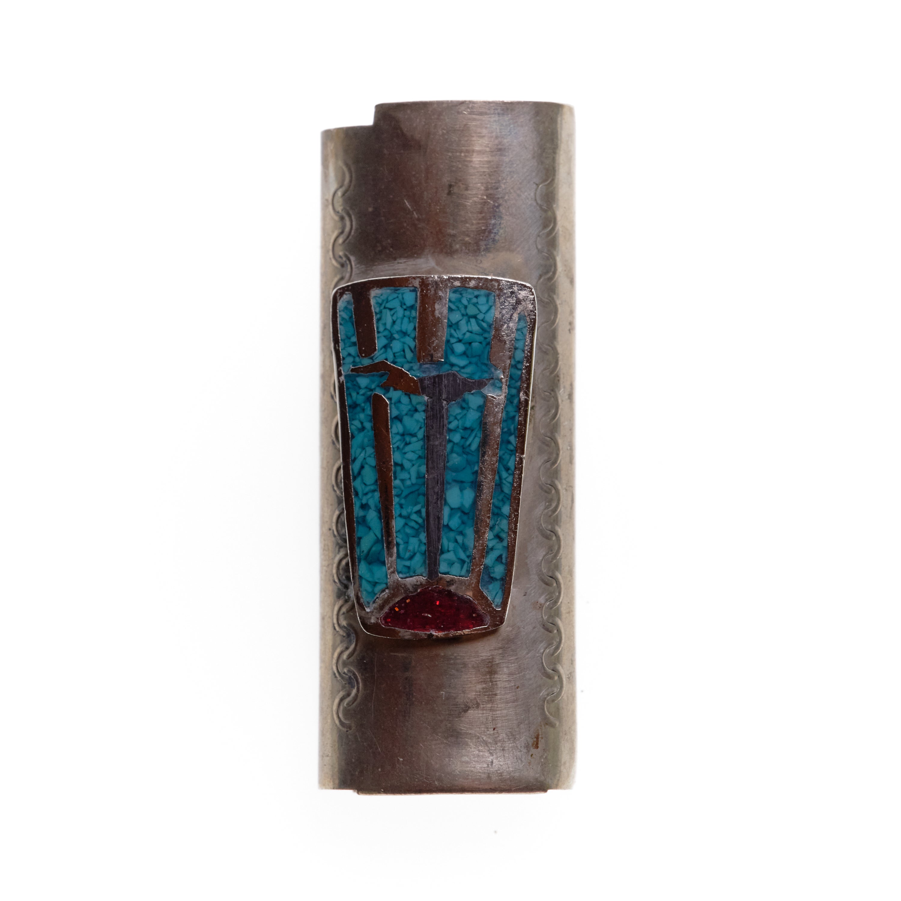 Turquoise Coral Silver Lighter Case